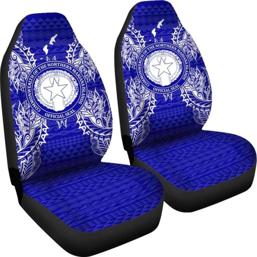 Northern Mariana Islands Car Seat Cover - C N M I Seal Map Blue - 105905 - YourCarButBetter