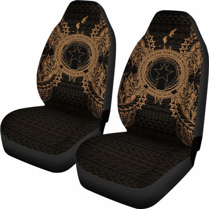 Northern Mariana Islands Car Seat Cover - C N M I Seal Map Gold - 105905 - YourCarButBetter
