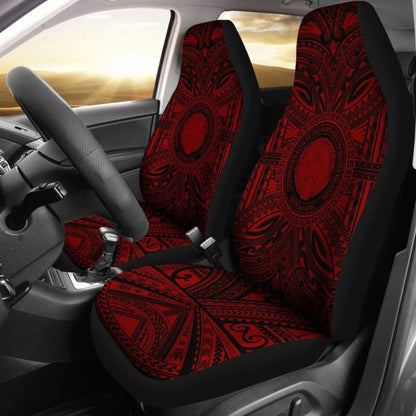 Northern Mariana Islands Car Seat Cover - Northern Mariana Islands Coat Of Arms Polynesian Red Black 105905 - YourCarButBetter