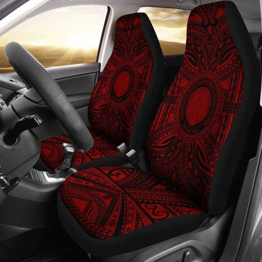Northern Mariana Islands Car Seat Cover - Northern Mariana Islands Coat Of Arms Polynesian Red Black 105905 - YourCarButBetter