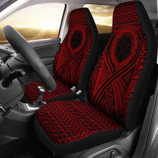 Northern Mariana Islands Car Seat Cover - Northern Mariana Islands Seal Polynesian Tattoo Red - 9 174914 - YourCarButBetter