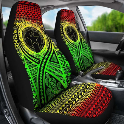 Northern Mariana Islands Car Seat Cover - Northern Mariana Islands Seal Polynesian Tattoo Reggae - 9 174914 - YourCarButBetter