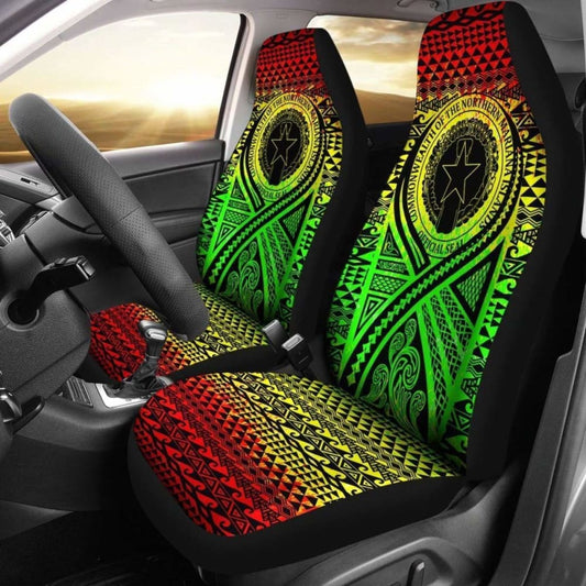 Northern Mariana Islands Car Seat Cover - Northern Mariana Islands Seal Polynesian Tattoo Reggae - 9 174914 - YourCarButBetter
