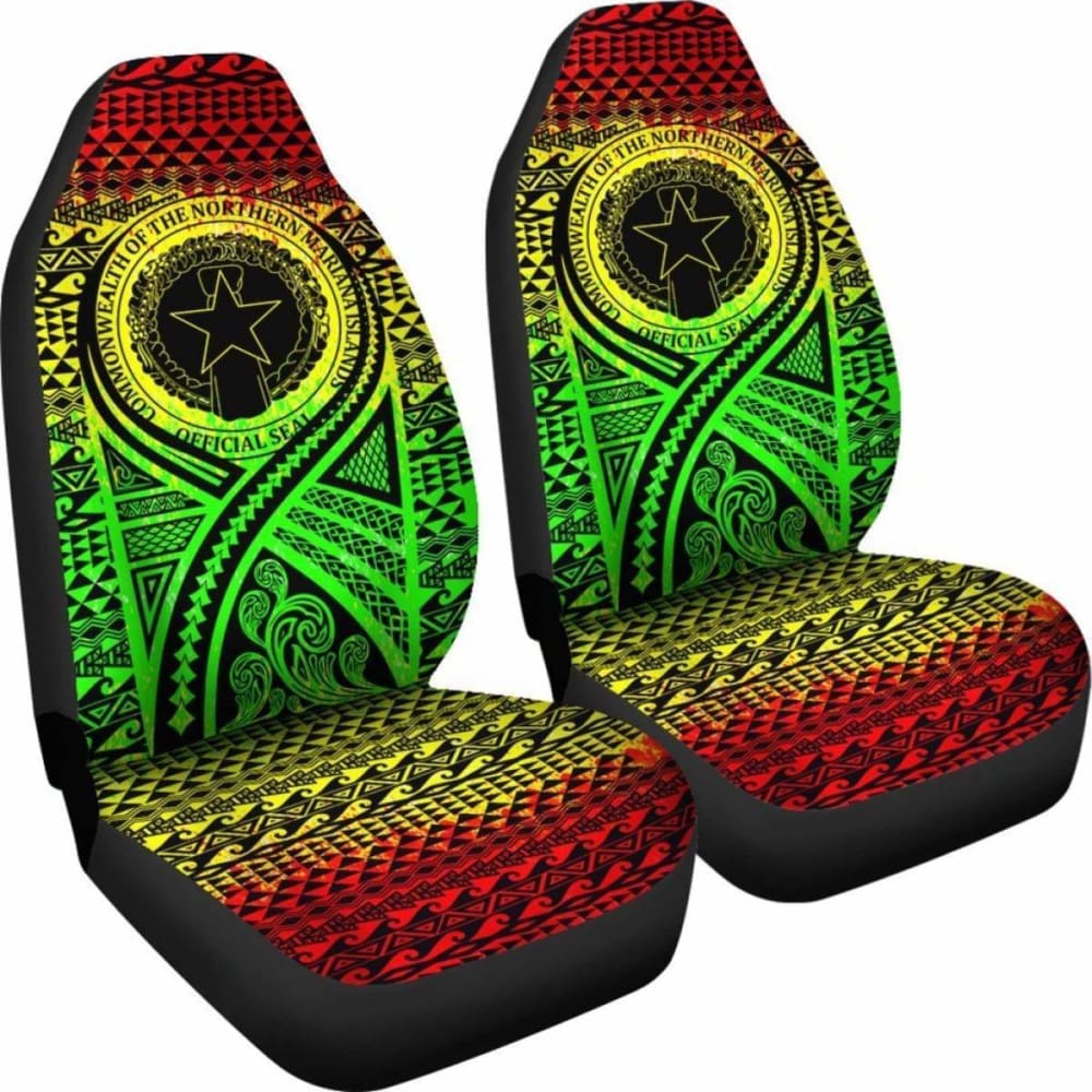 Northern Mariana Islands Car Seat Cover - Northern Mariana Islands Seal Polynesian Tattoo Reggae - 9 174914 - YourCarButBetter