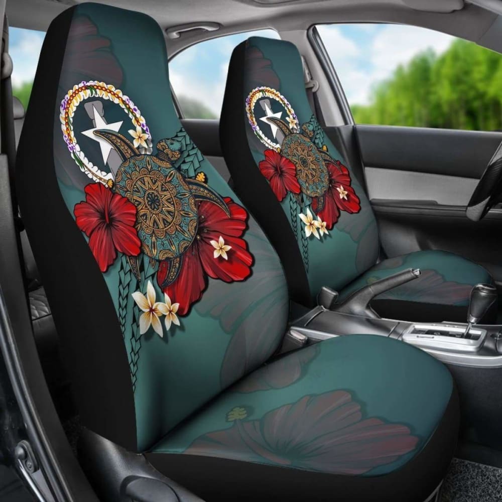 Northern Mariana Islands Car Seat Covers Blue Turtle Tribal Amazing 091114 - YourCarButBetter