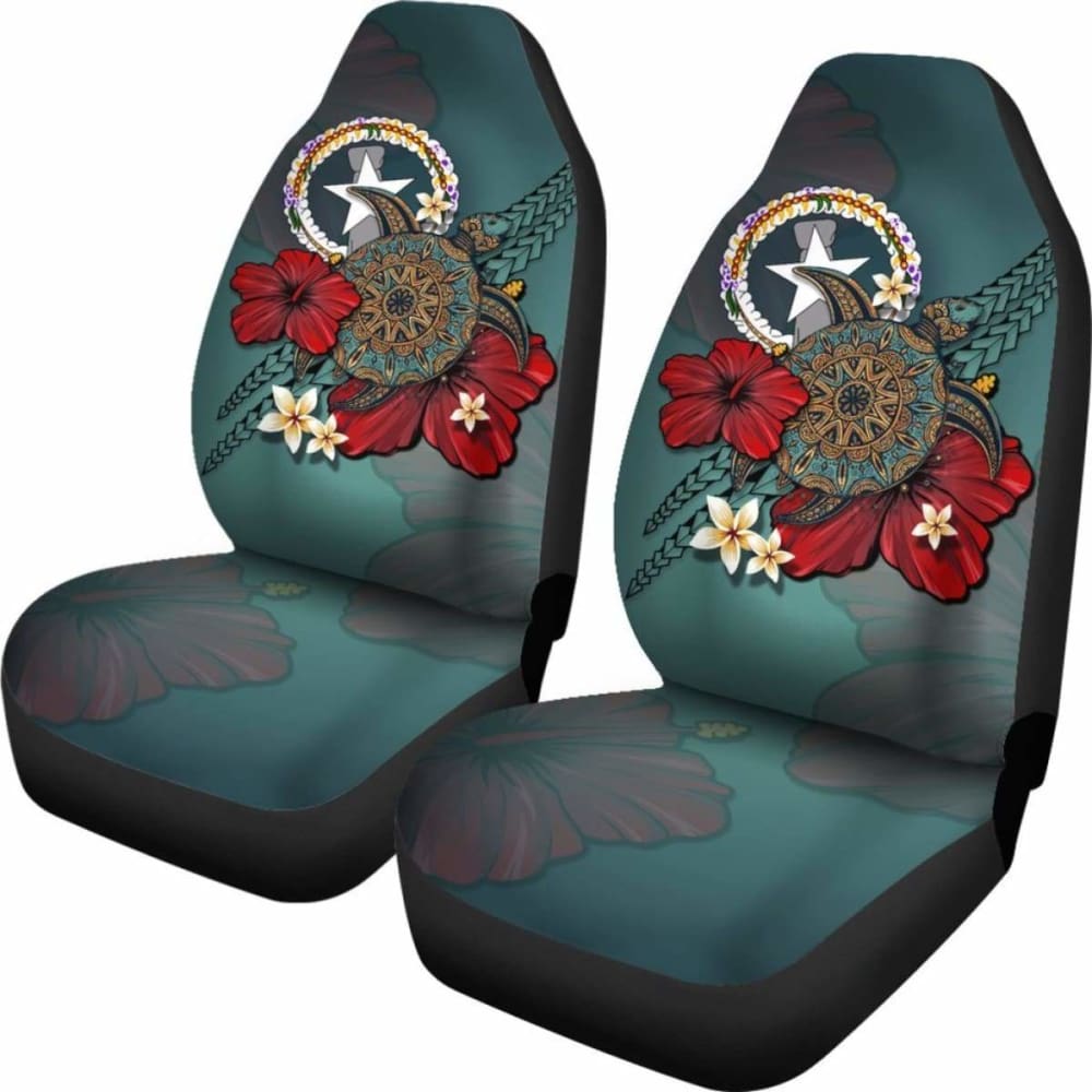 Northern Mariana Islands Car Seat Covers Blue Turtle Tribal Amazing 091114 - YourCarButBetter