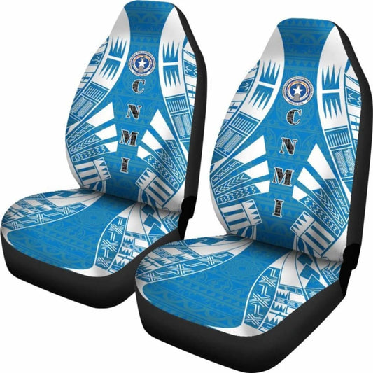 Northern Mariana Islands Car Seat Covers - C N M I Seal Polynesian Tattoo Flag - 9 174914 - YourCarButBetter