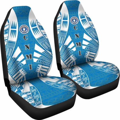 Northern Mariana Islands Car Seat Covers - C N M I Seal Polynesian Tattoo Flag - 9 174914 - YourCarButBetter