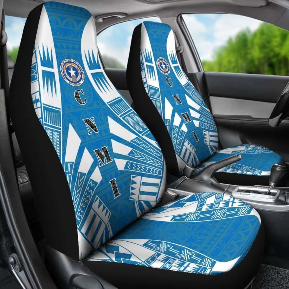 Northern Mariana Islands Car Seat Covers - C N M I Seal Polynesian Tattoo Flag - 9 174914 - YourCarButBetter