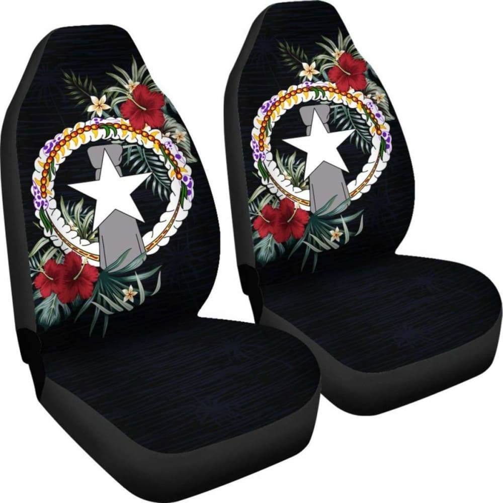 Northern Mariana Islands Car Seat Covers Northern Mariana Islands Flag Hibiscus - 232125 - YourCarButBetter