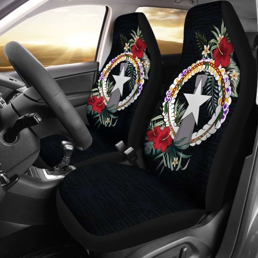 Northern Mariana Islands Car Seat Covers Northern Mariana Islands Flag Hibiscus - 232125 - YourCarButBetter