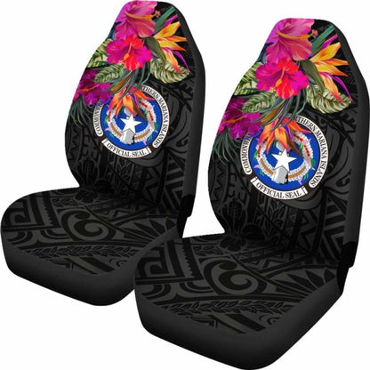 Northern Mariana Islands Car Seat Covers - Saipan Hibiscus Polynesian Pattern - 105905 - YourCarButBetter