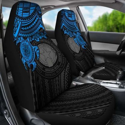 Northern Mariana Islands Polynesian Car Seat Covers - Blue Turtle - Amazing 091114 - YourCarButBetter