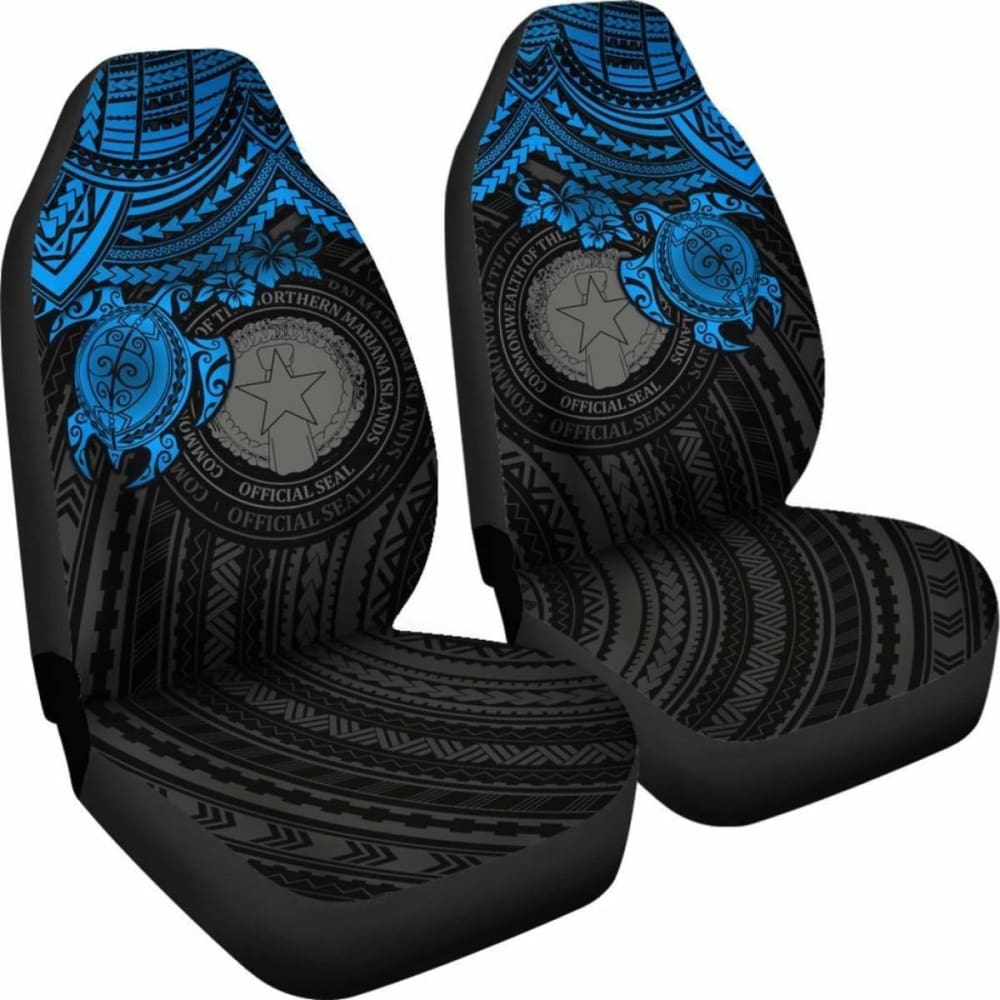 Northern Mariana Islands Polynesian Car Seat Covers - Blue Turtle - Amazing 091114 - YourCarButBetter