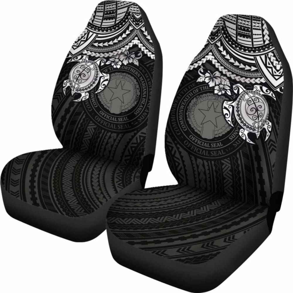 Northern Mariana Islands Polynesian Car Seat Covers - White Turtle - Amazing 091114 - YourCarButBetter