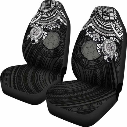 Northern Mariana Islands Polynesian Car Seat Covers - White Turtle - Amazing 091114 - YourCarButBetter