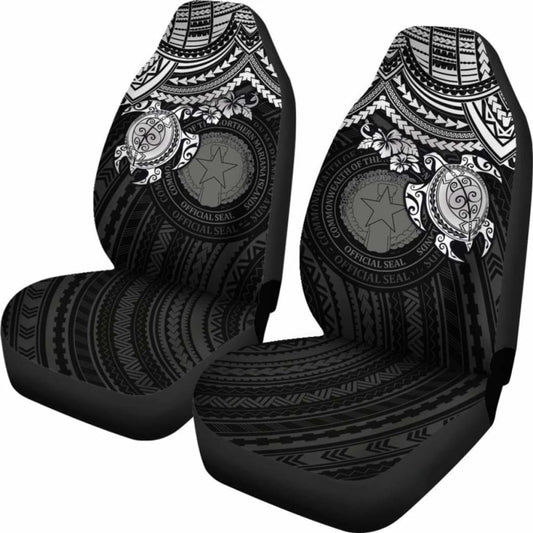 Northern Mariana Islands Polynesian Car Seat Covers - White Turtle - Amazing 091114 - YourCarButBetter