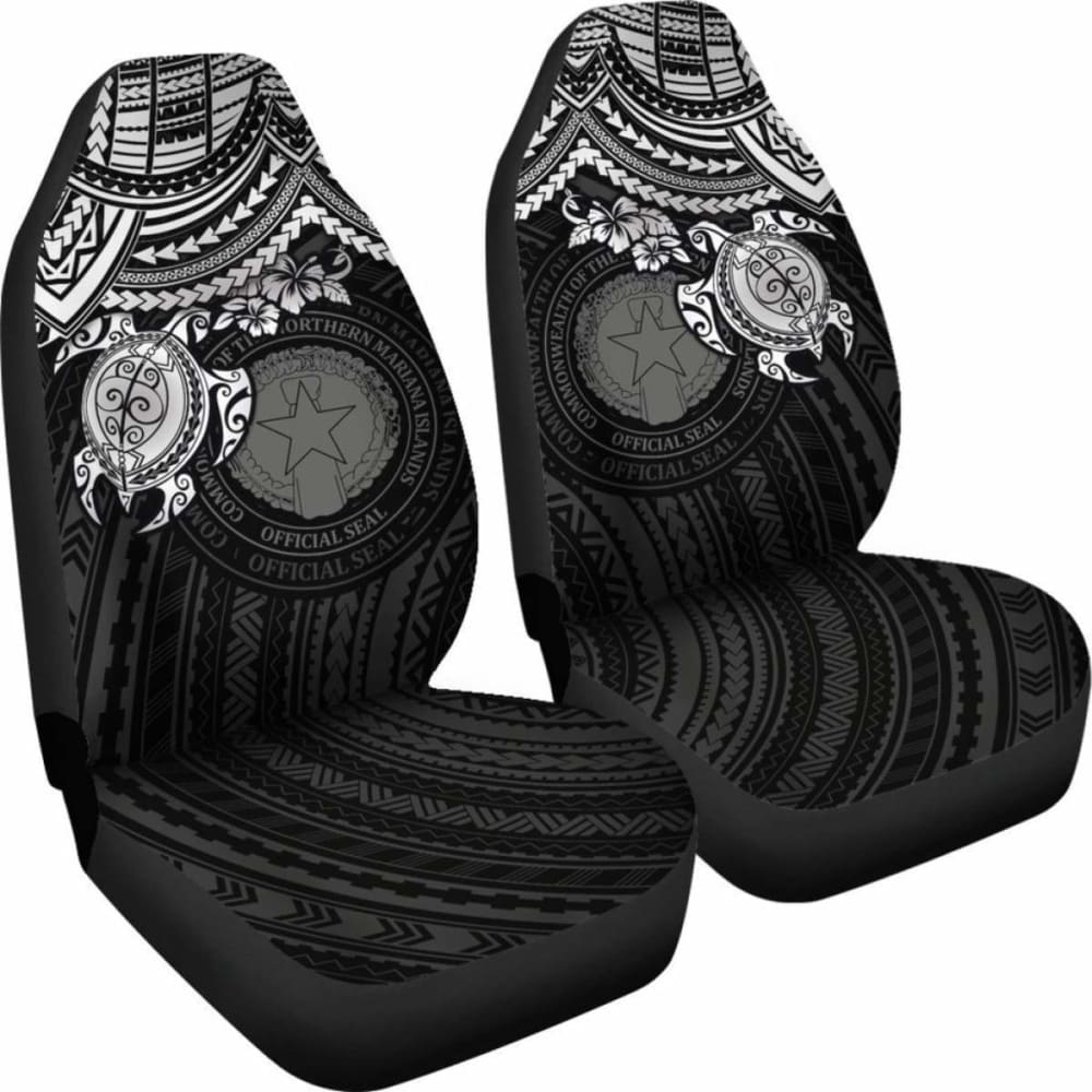 Northern Mariana Islands Polynesian Car Seat Covers - White Turtle - Amazing 091114 - YourCarButBetter