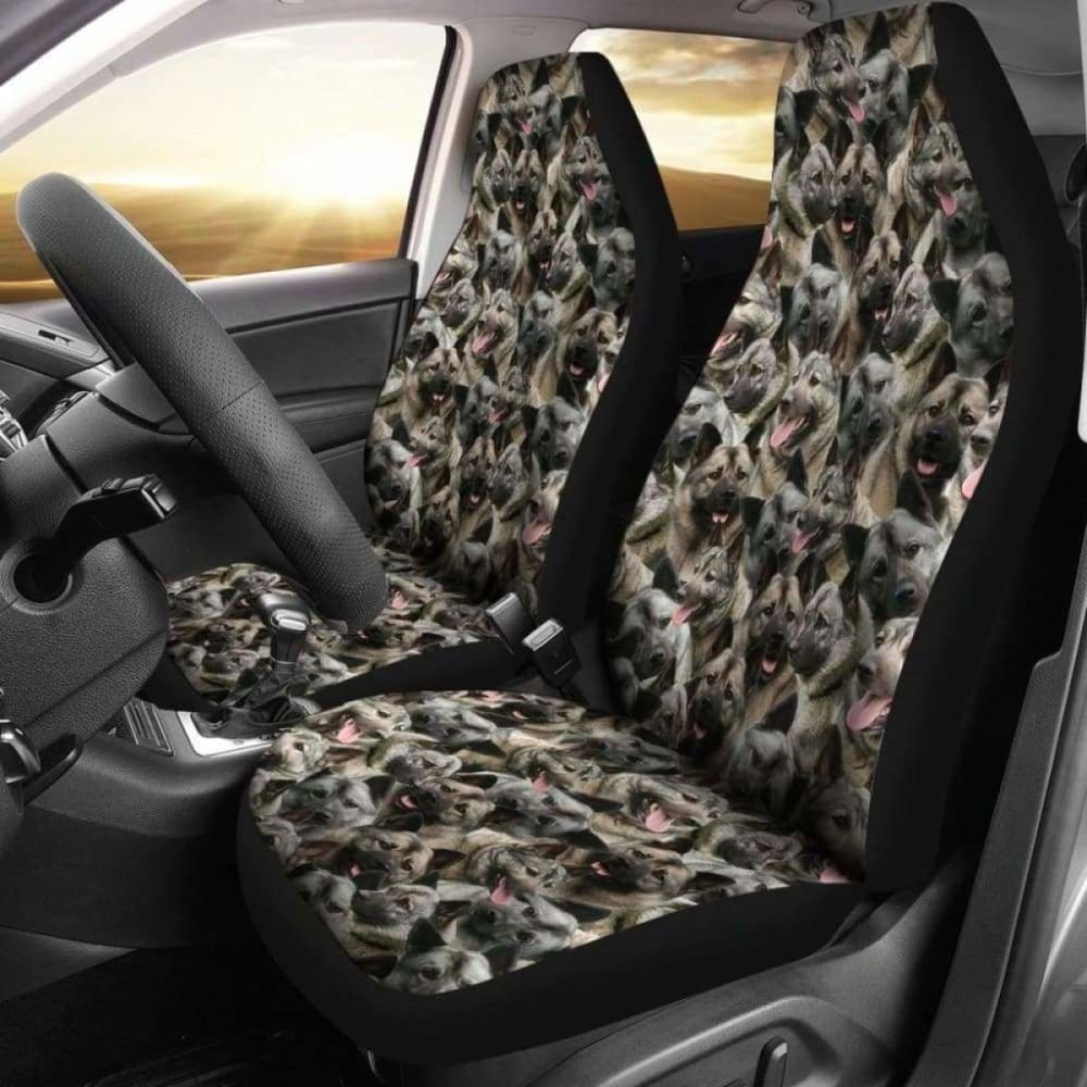 Norwegian Elkhound Full Face Car Seat Covers 090629 - YourCarButBetter