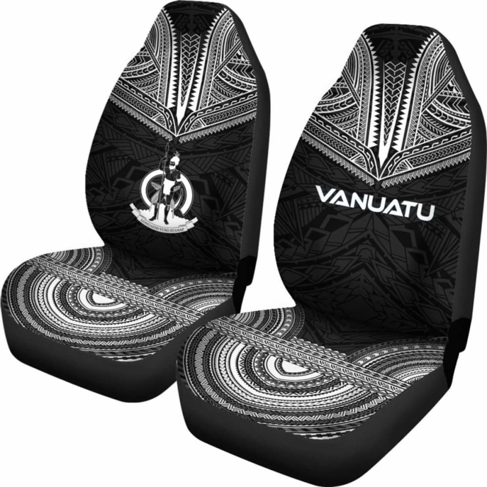 nuatu Car Seat Cover - nuatu Coat Of Arms Polynesian Chief Tattoo Black Version - 10 174914 - YourCarButBetter