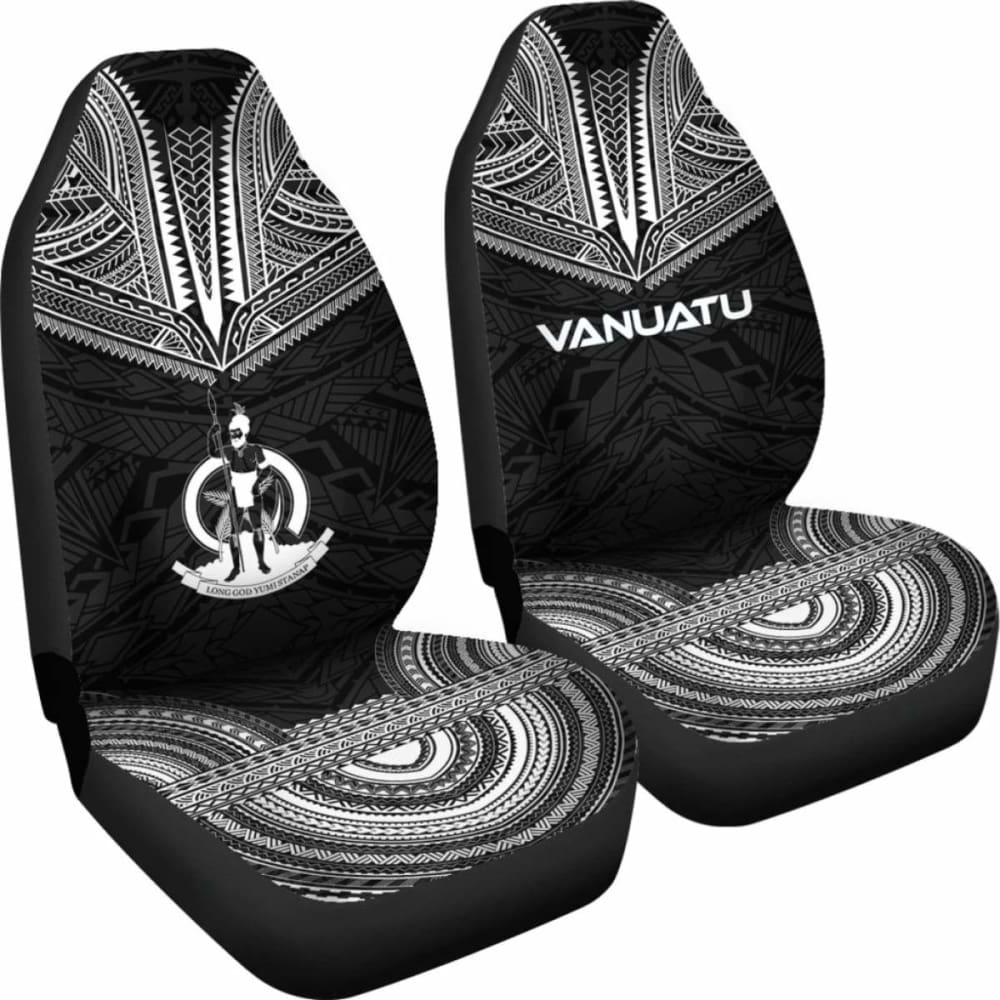 nuatu Car Seat Cover - nuatu Coat Of Arms Polynesian Chief Tattoo Black Version - 10 174914 - YourCarButBetter