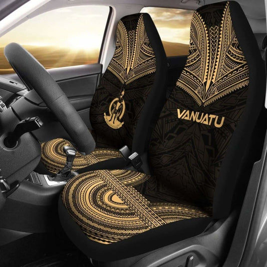 nuatu Car Seat Cover - nuatu Coat Of Arms Polynesian Chief Tattoo Gold Version - 10 174914 - YourCarButBetter