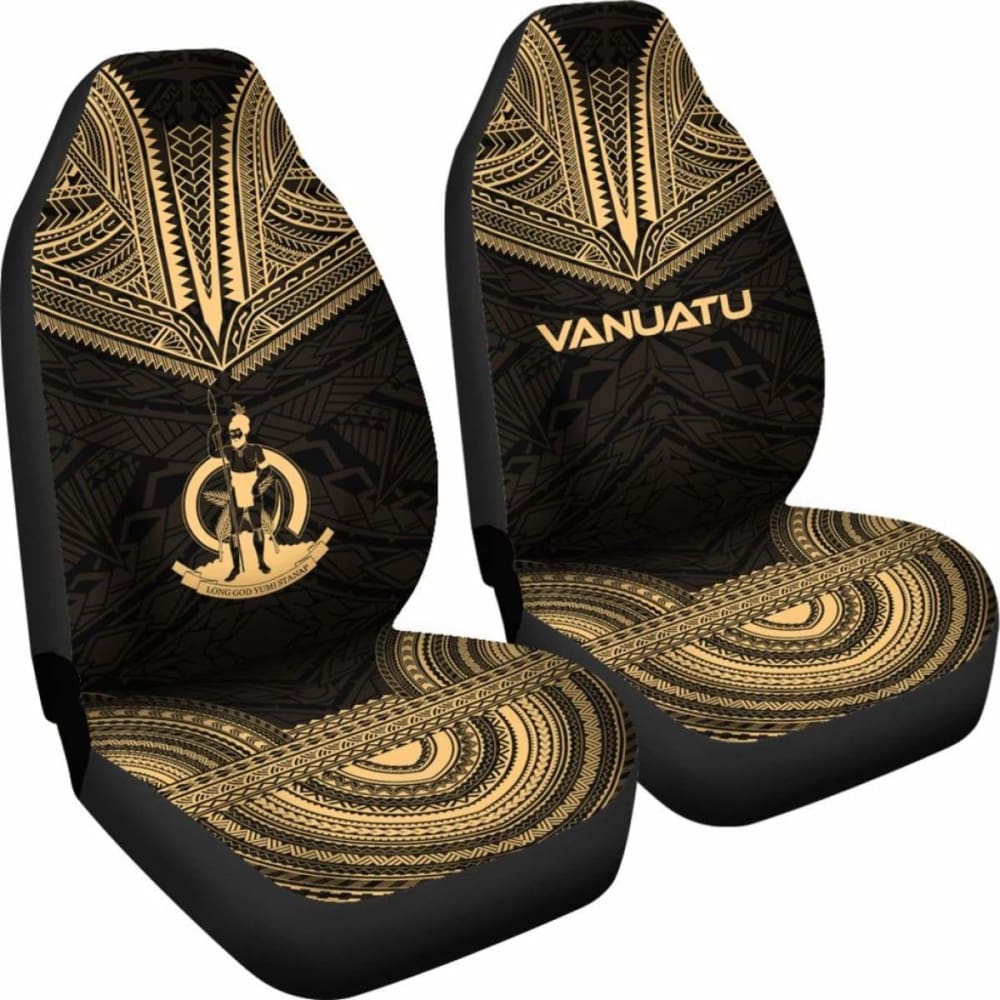 nuatu Car Seat Cover - nuatu Coat Of Arms Polynesian Chief Tattoo Gold Version - 10 174914 - YourCarButBetter