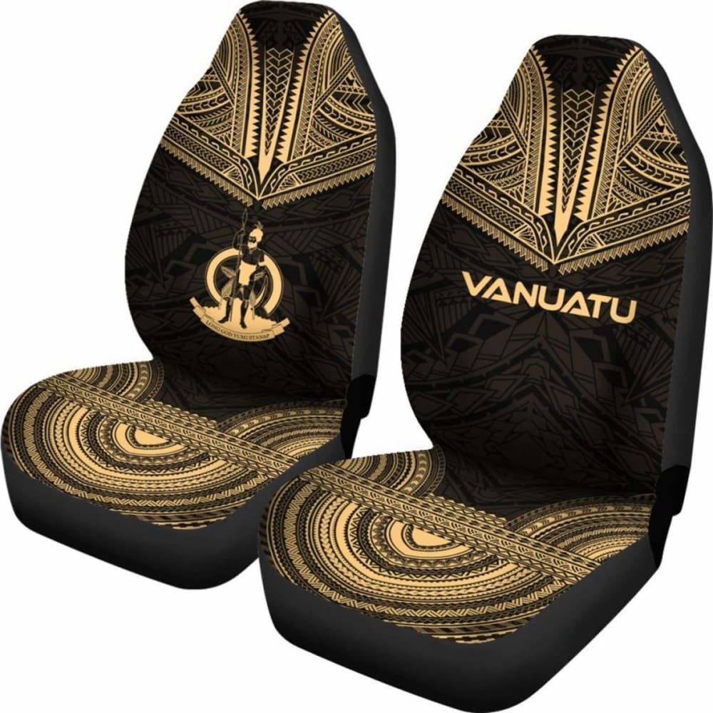nuatu Car Seat Cover - nuatu Coat Of Arms Polynesian Chief Tattoo Gold Version - 10 174914 - YourCarButBetter