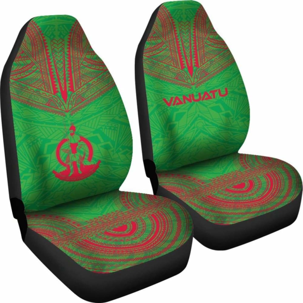 nuatu Car Seat Cover - nuatu Coat Of Arms Polynesian Chief Tattoo Green Version - 10 174914 - YourCarButBetter