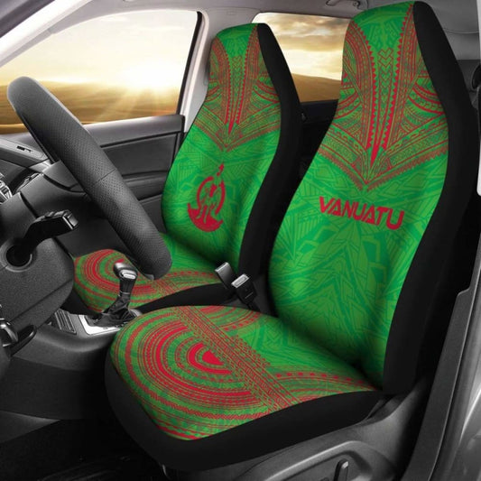 nuatu Car Seat Cover - nuatu Coat Of Arms Polynesian Chief Tattoo Green Version - 10 174914 - YourCarButBetter