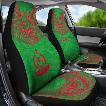 nuatu Car Seat Cover - nuatu Coat Of Arms Polynesian Chief Tattoo Green Version - 10 174914 - YourCarButBetter