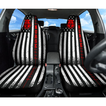 Nurse Custom American Flag Car Accessories Car Seat Covers 210401 - YourCarButBetter