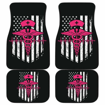 Nurse Flag Pink Symbol Front And Back Car Mats Set Of 4 144902