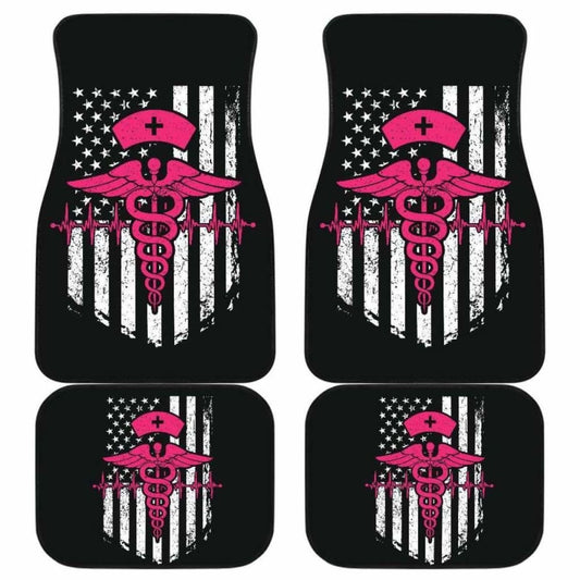 Nurse Flag Pink Symbol Front And Back Car Mats Set Of 4 144902
