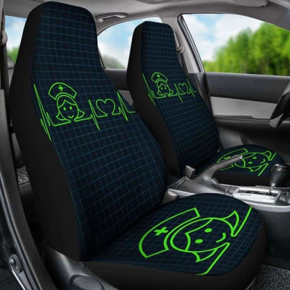 Nurse Heartbeat Green - Car Seat Cover (Set of 2) 144902