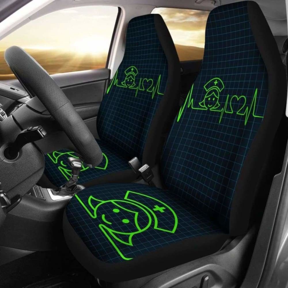 Nurse Heartbeat Green - Car Seat Cover (Set of 2) 144902