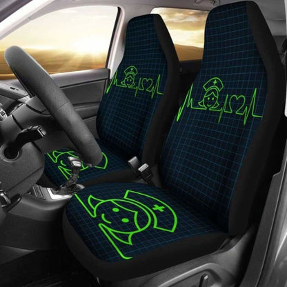 Nurse Heartbeat Green - Car Seat Cover (Set of 2) 144902