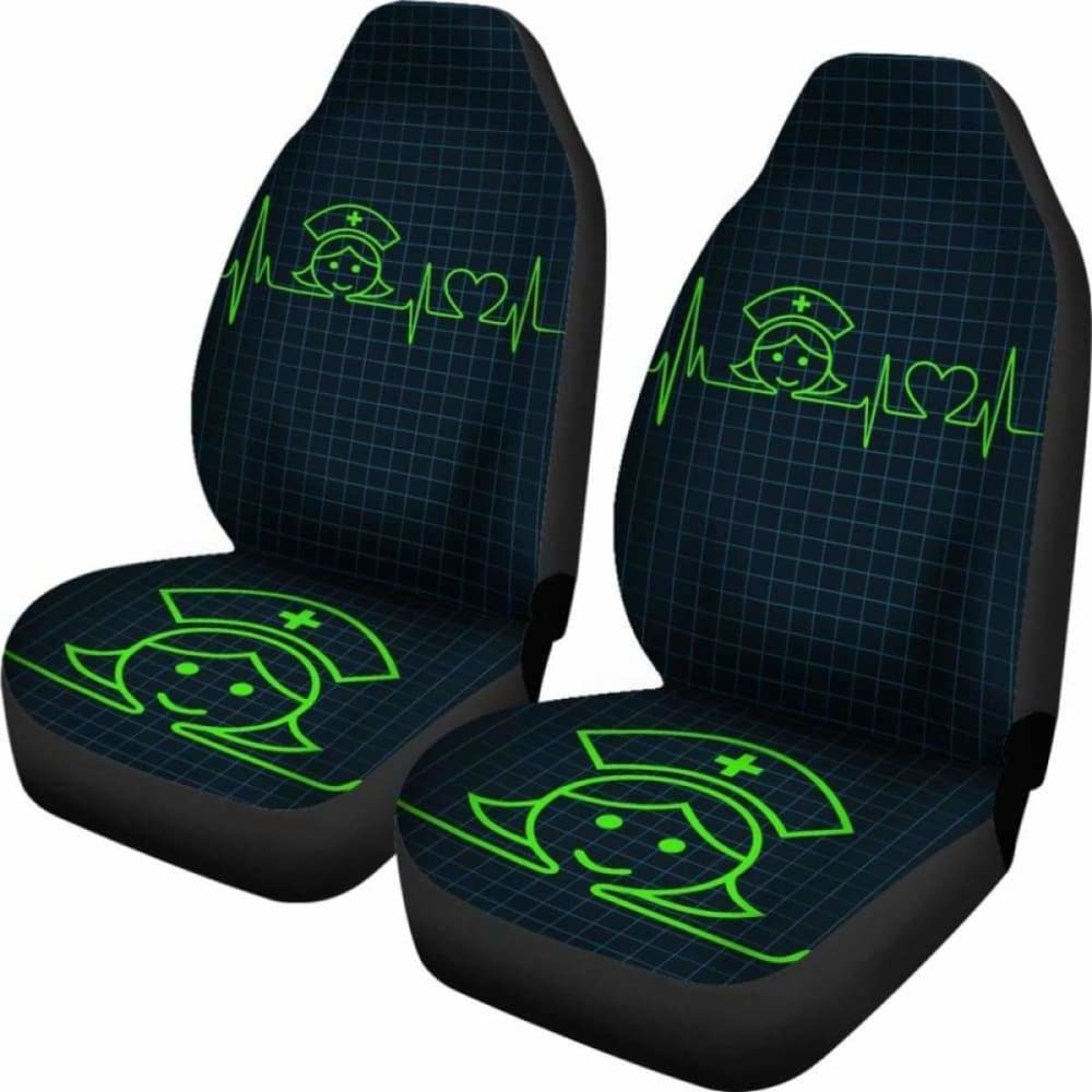 Nurse Heartbeat Green - Car Seat Cover (Set of 2) 144902