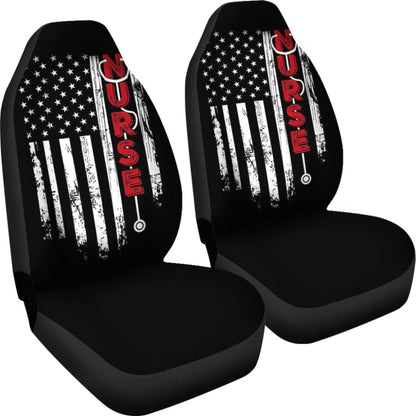 Nurse Symbol American Flag Art Car Seat Covers 211103
