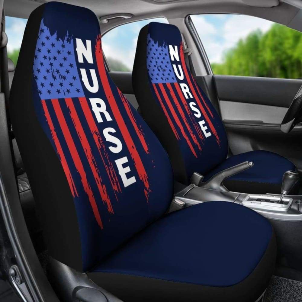 Nurse Symbol American Flag Art Car Seat Covers 211103