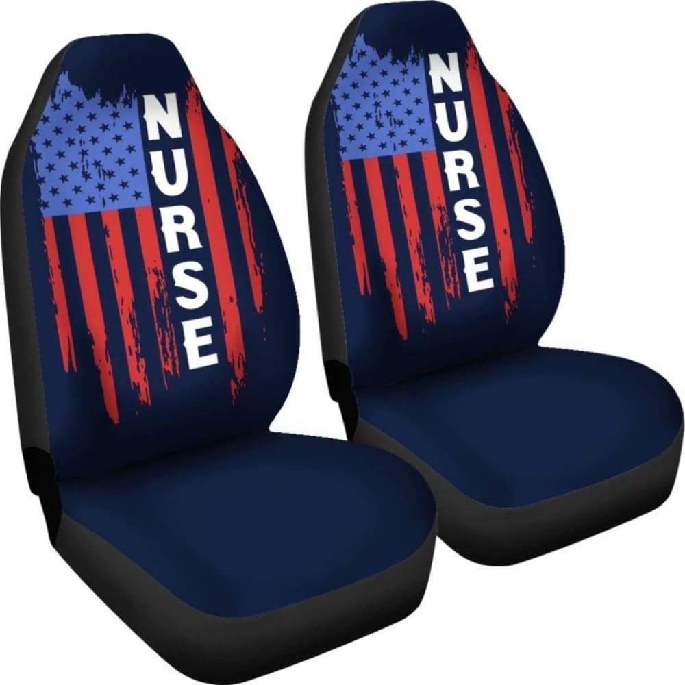 Nurse Symbol American Flag Art Car Seat Covers 211103