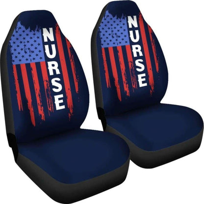 Nurse Symbol American Flag Art Car Seat Covers 211103
