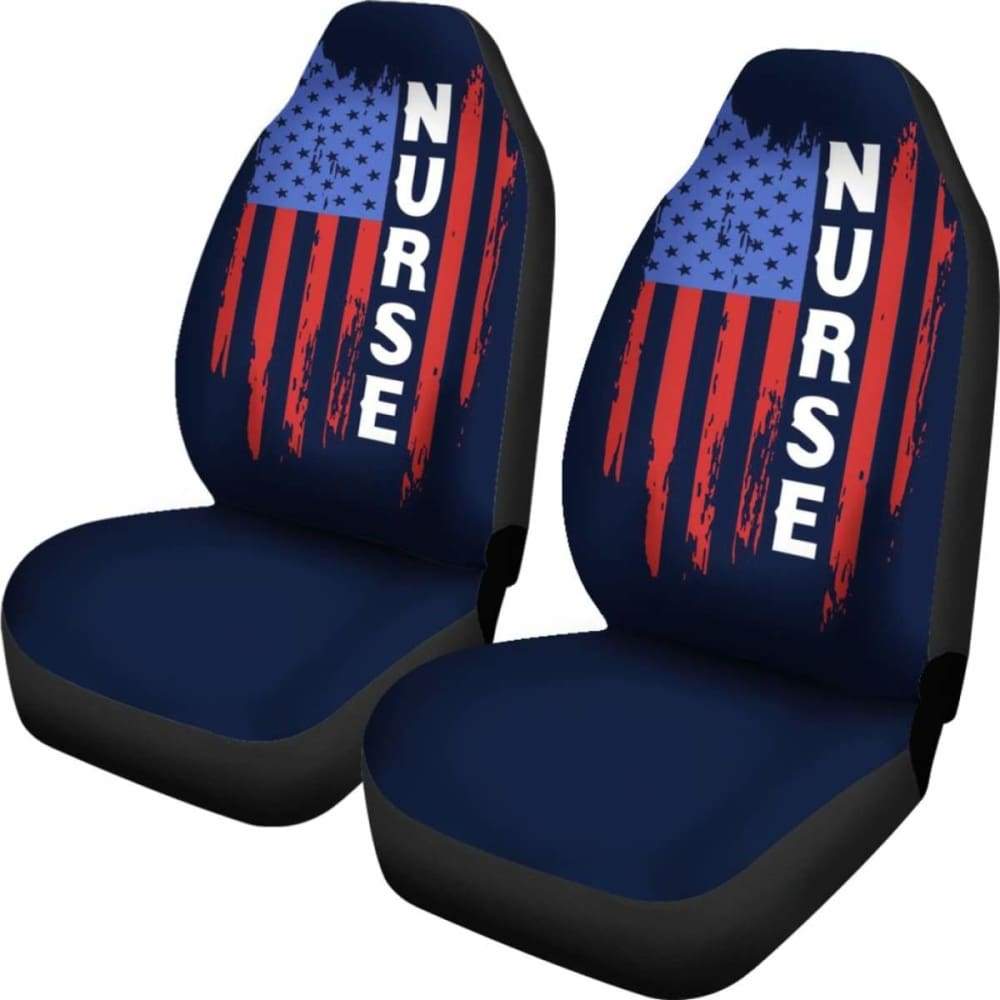 Nurse Symbol American Flag Art Car Seat Covers 211103