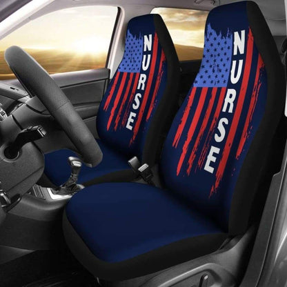 Nurse Symbol American Flag Art Car Seat Covers 211103