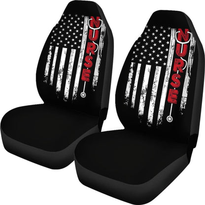 Nurse Symbol American Flag Art Car Seat Covers 211103