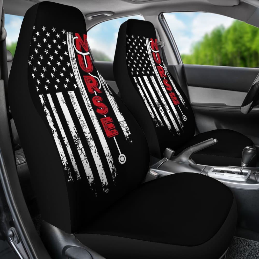 Nurse Symbol American Flag Art Car Seat Covers 211103