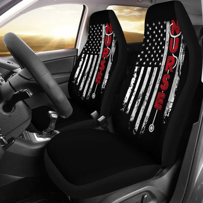 Nurse Symbol American Flag Art Car Seat Covers 211103