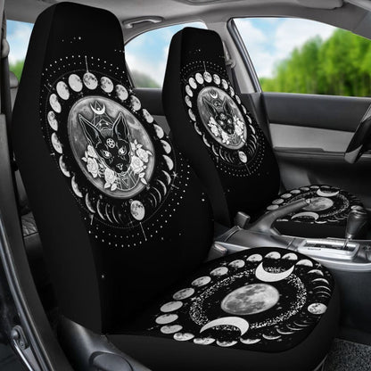 Occult Cat Moon Phases Wicca Car Seat Covers 550317 - YourCarButBetter