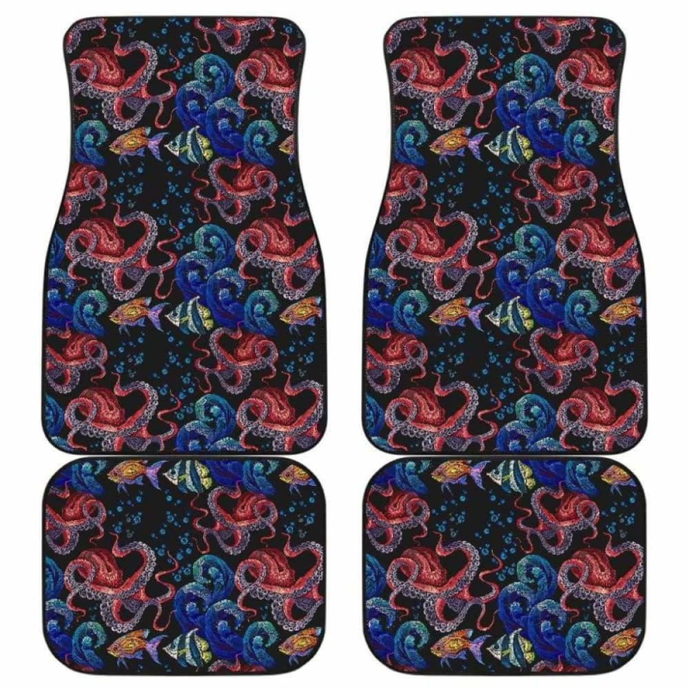 Octopus Sea Wave Tropical Fishe Pattern Front And Back Car Mats 174914 - YourCarButBetter