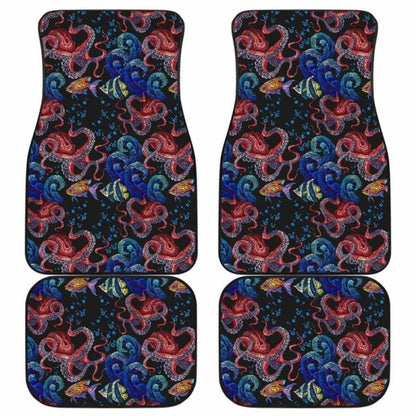 Octopus Sea Wave Tropical Fishe Pattern Front And Back Car Mats 174914 - YourCarButBetter
